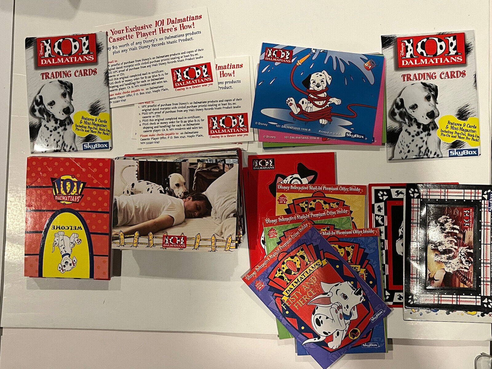 1996 SkyBox Disney 101 Dalmations Trading Cards Set With All Inserts/ Magnets Do