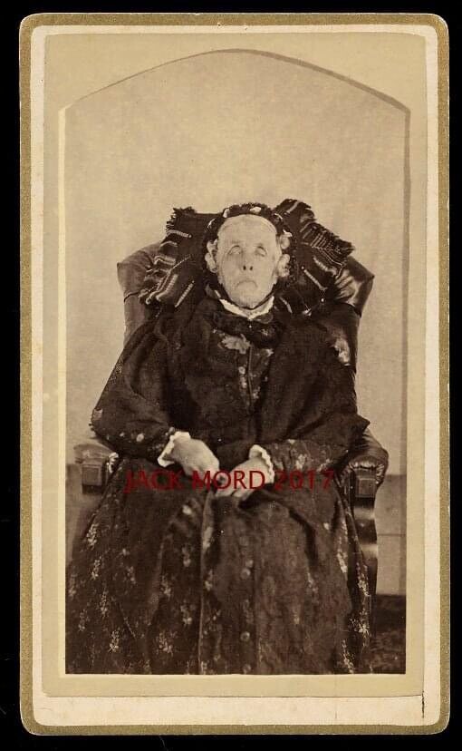 Very Old Woman In Chair - Post Mortem?? Creepy CDV Photo