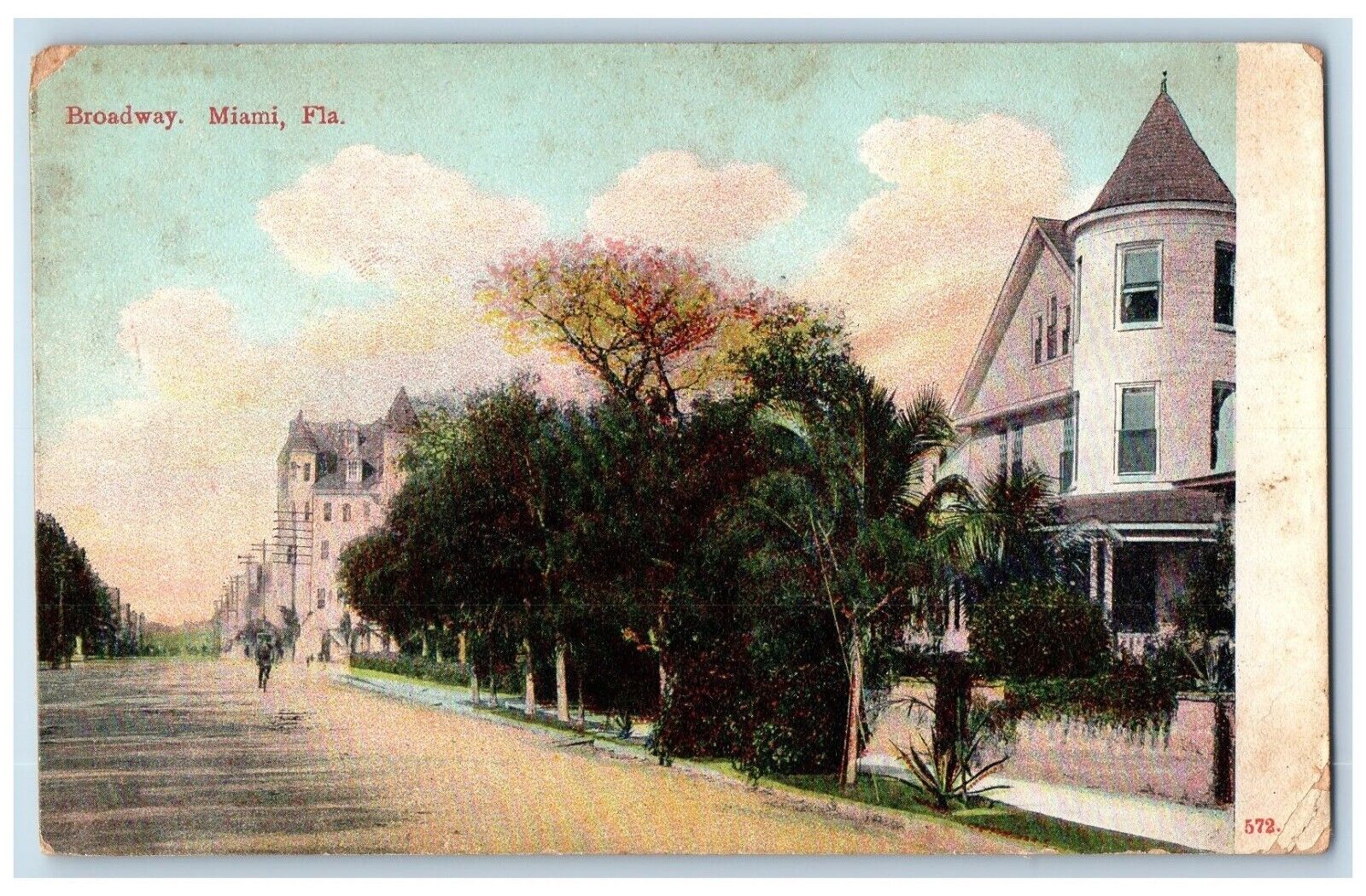 1908 Broadway Street Road House Exterior Miami Florida Vintage Antique Postcard