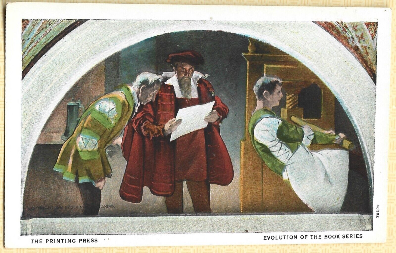 Postcard The Printing Press By John W Alexander Mural Painting Washington DC