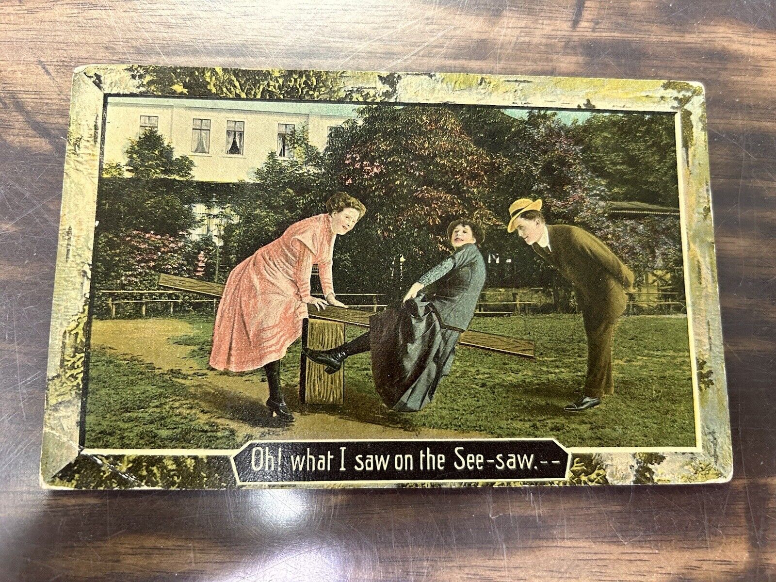 Oh What I Saw On The See-saw Postcard