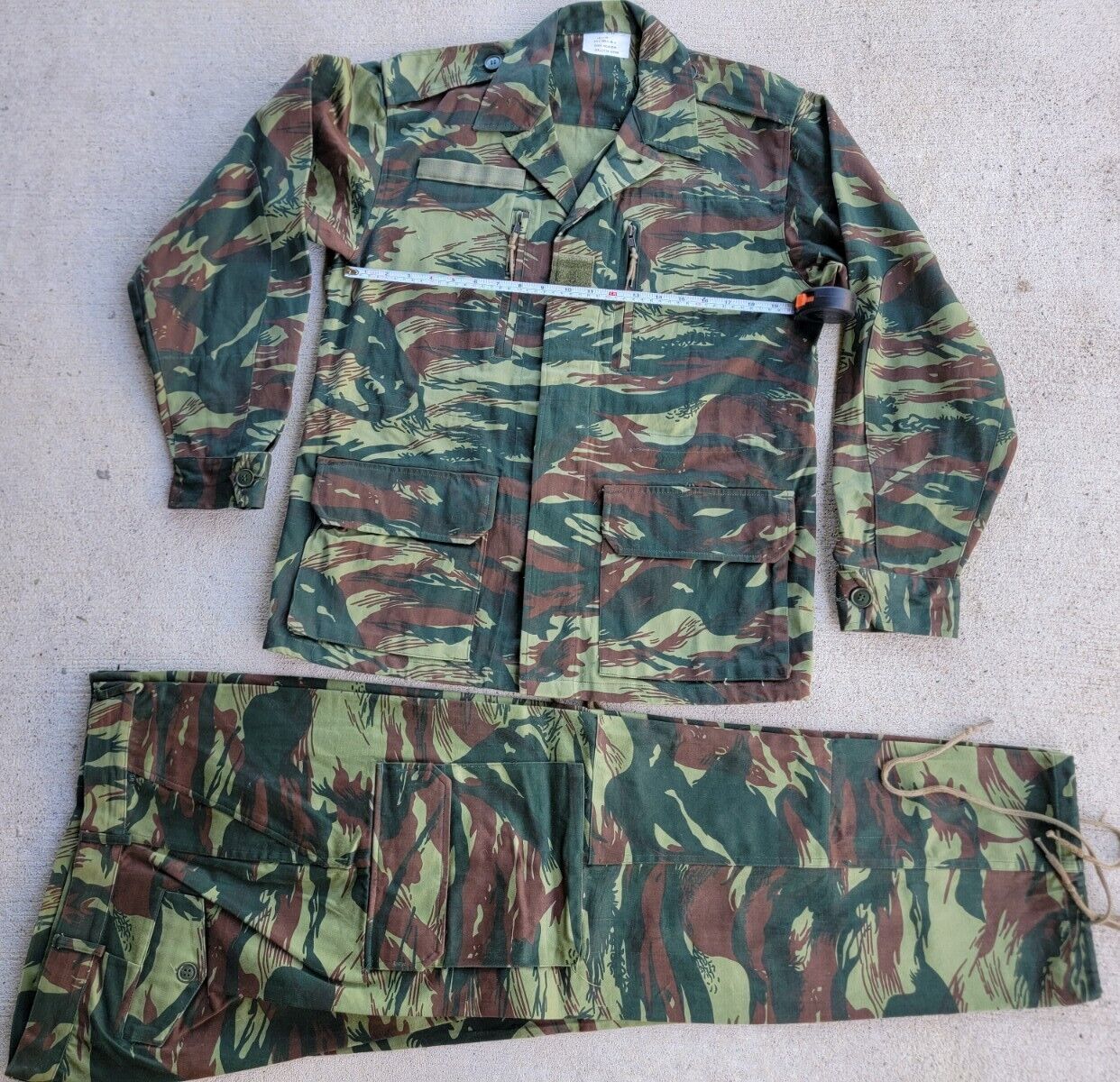 Vintage French Army Military Lizard Camo blouse and trousers Suit