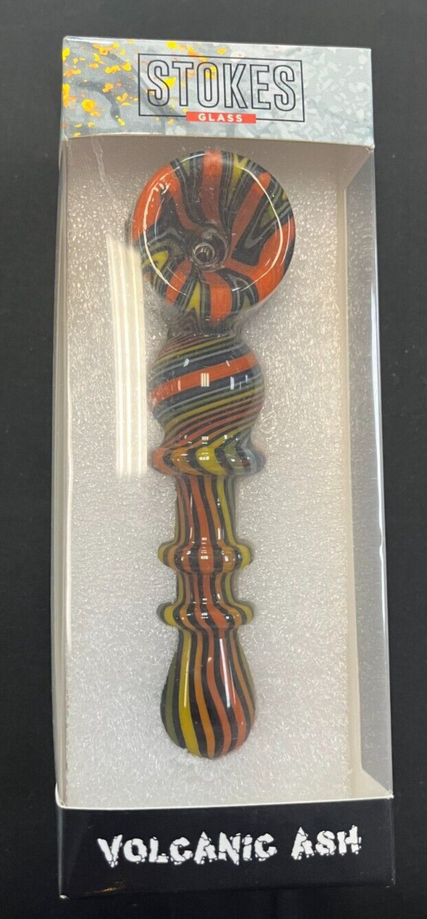 Stokes Custom Glass Tobacco Pipe - Hand Blown, Exquisite Design, Heavy Glass