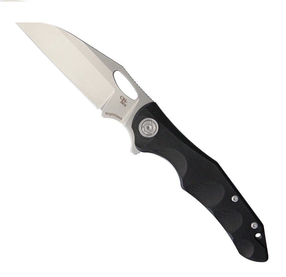 CH Knives Nighthawk Folding Knife G10 D2 steel super smooth flipper CH2009-G10