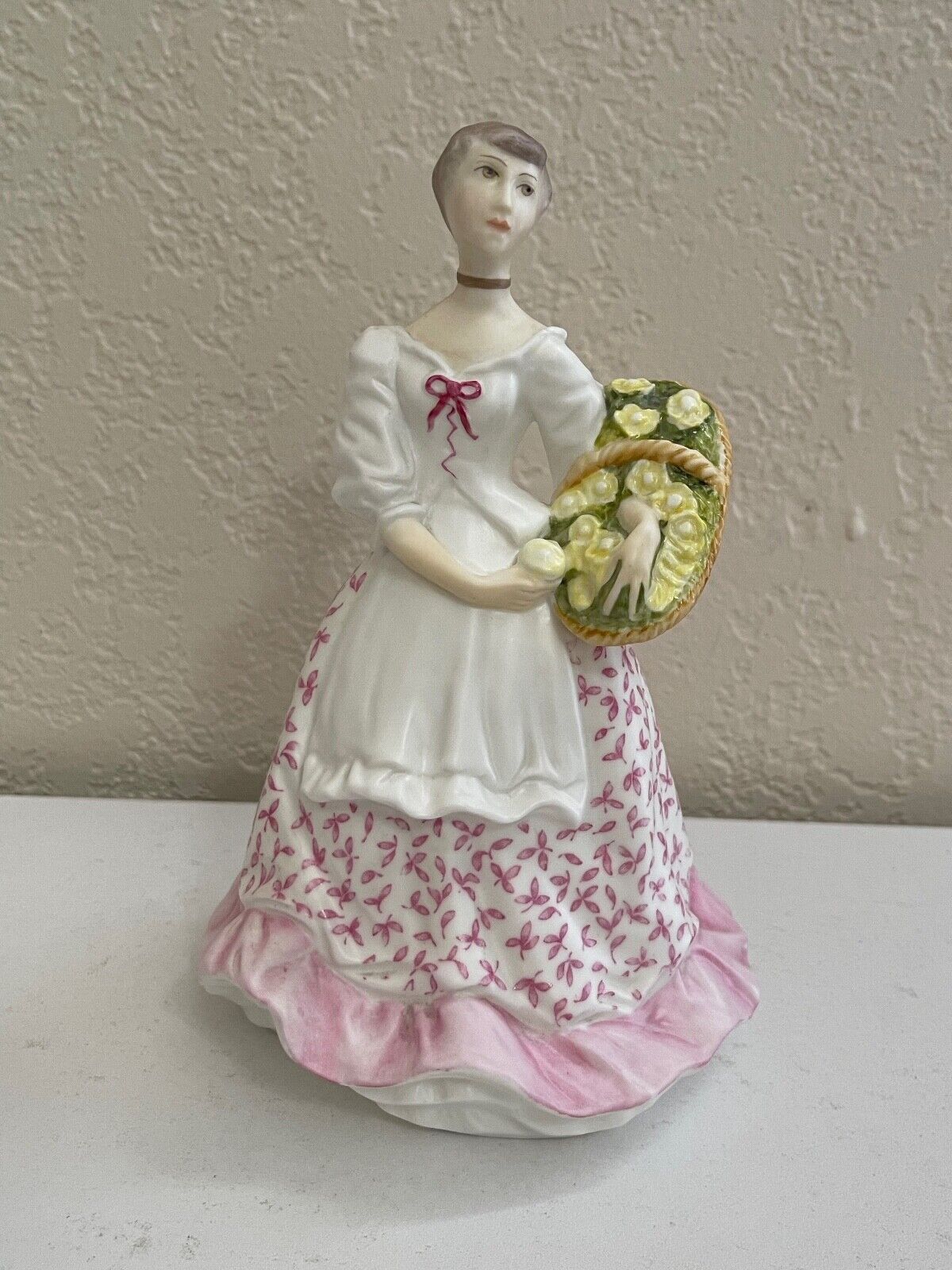 Vintage Royal Worcester Porcelain Figurine Spring Fair Lady Woman
