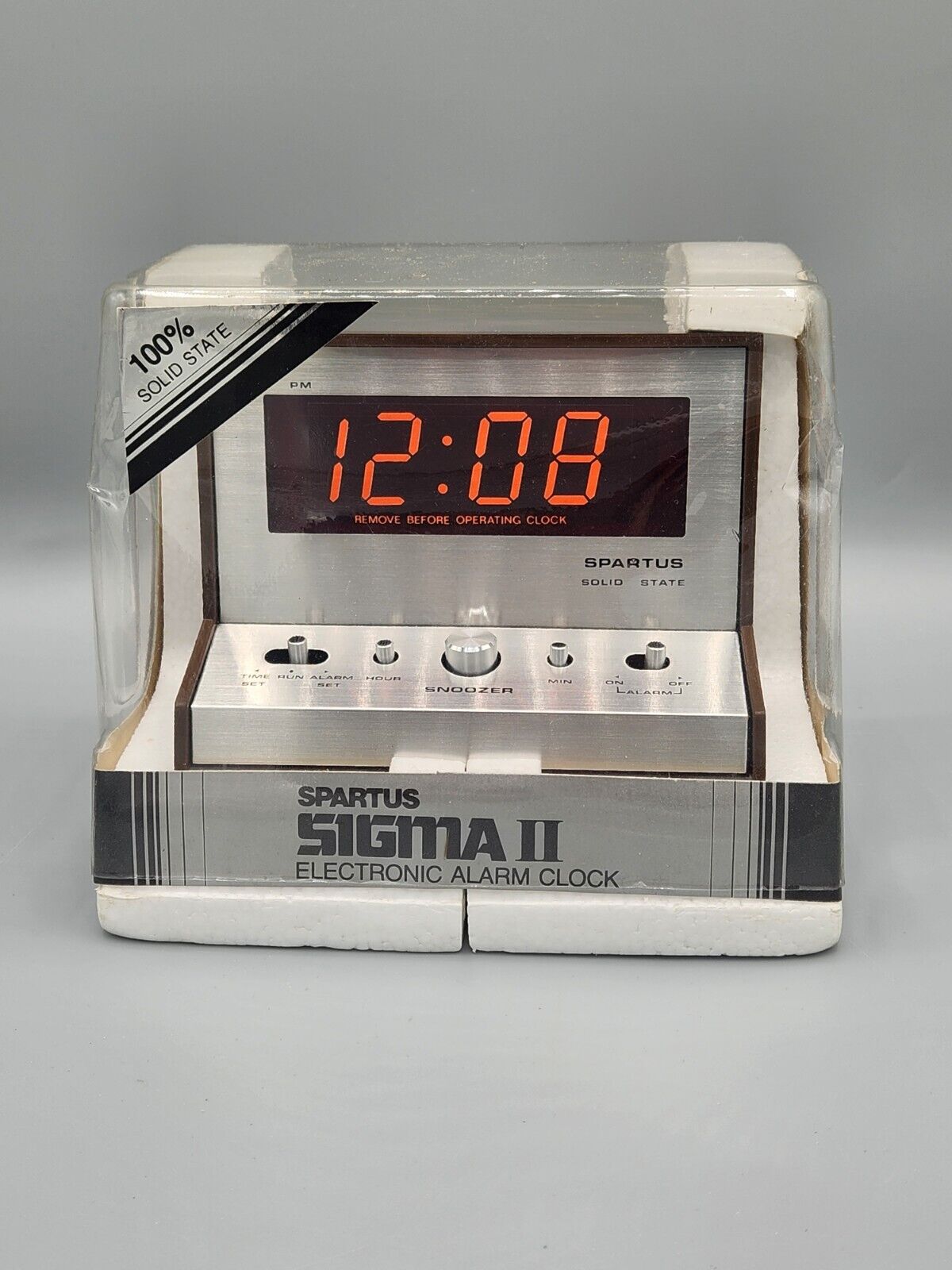 Vintage Spartus Sigma II LCD Alarm Clock In Original Box