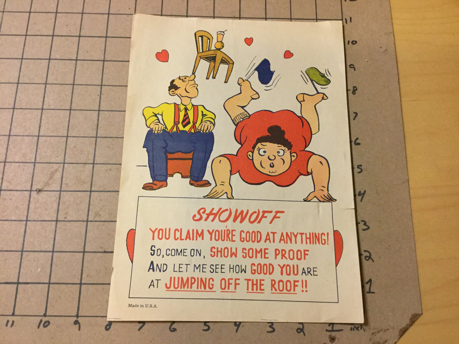 Original Early (1930's or 40's)comic paper, single sided: -- SHOWOFF --