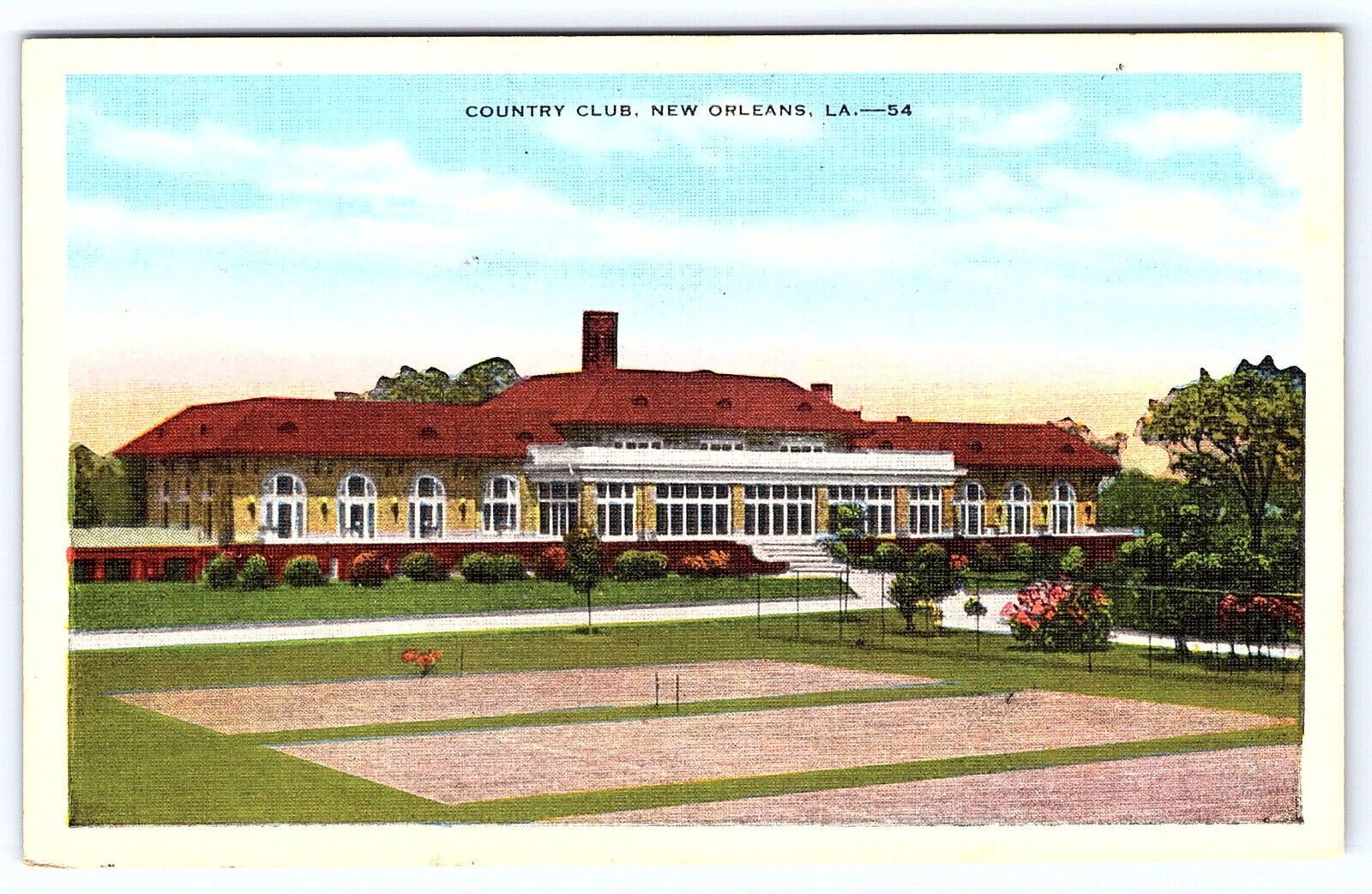 New Orleans Louisiana 1930s Country Club Postcard A543