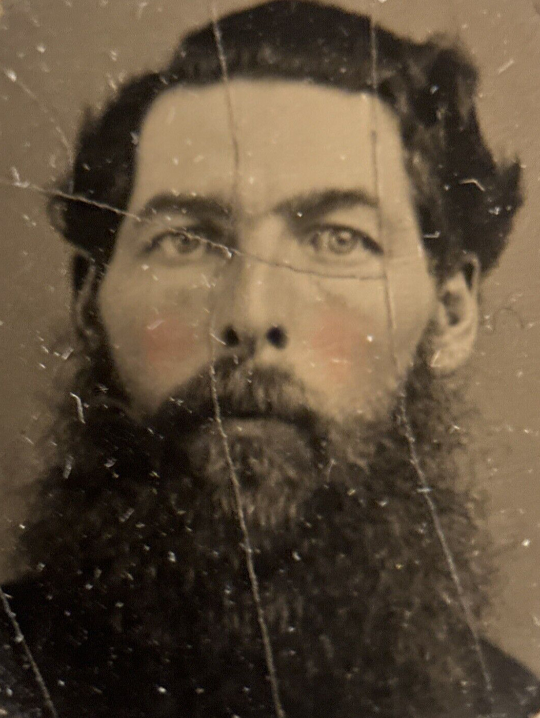 Tintype Photo of Man with Beard Circa 1860\'s