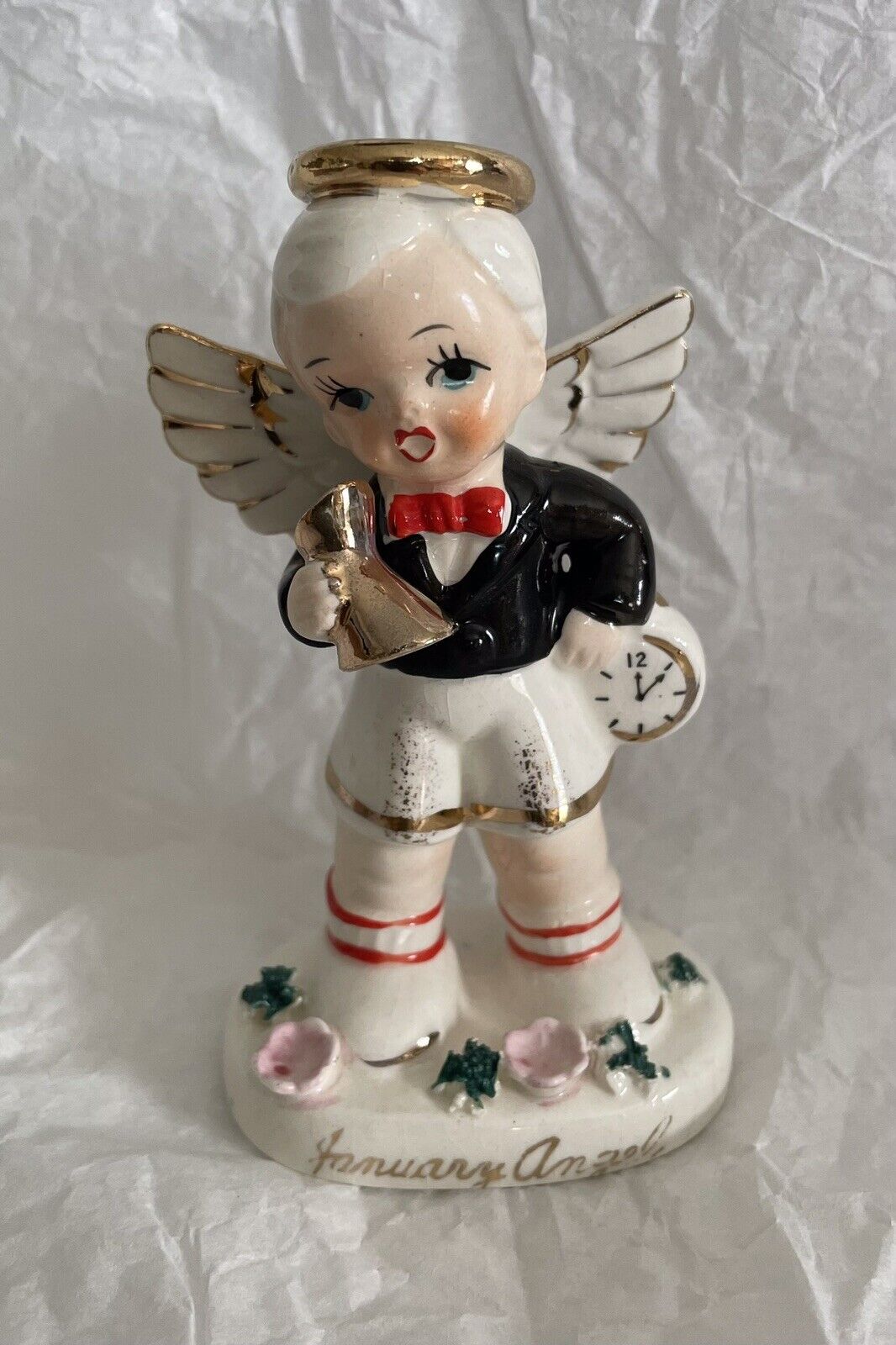 Vintage Napco January Angel Boy Figurine, Great Condition
