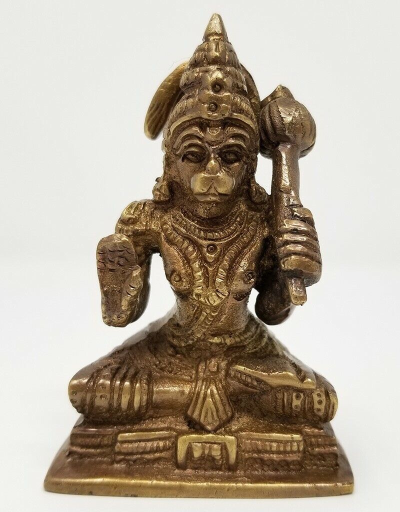 Brass Antique Finish Blessing Hanuman 3\