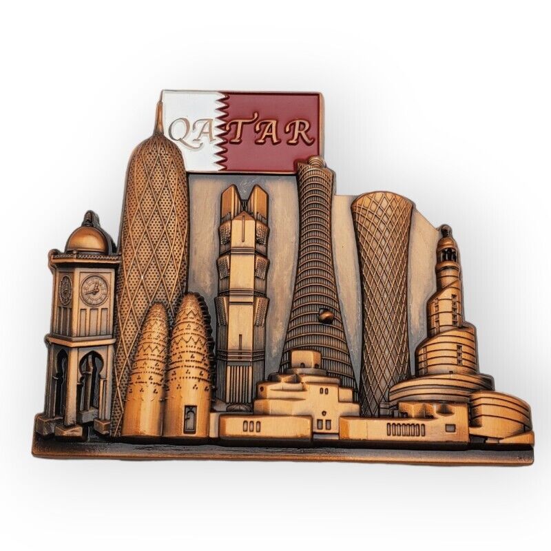Qatar Skyline Souvenir Fridge Refrigerator Magnet Tourist Tourism Travel Doha