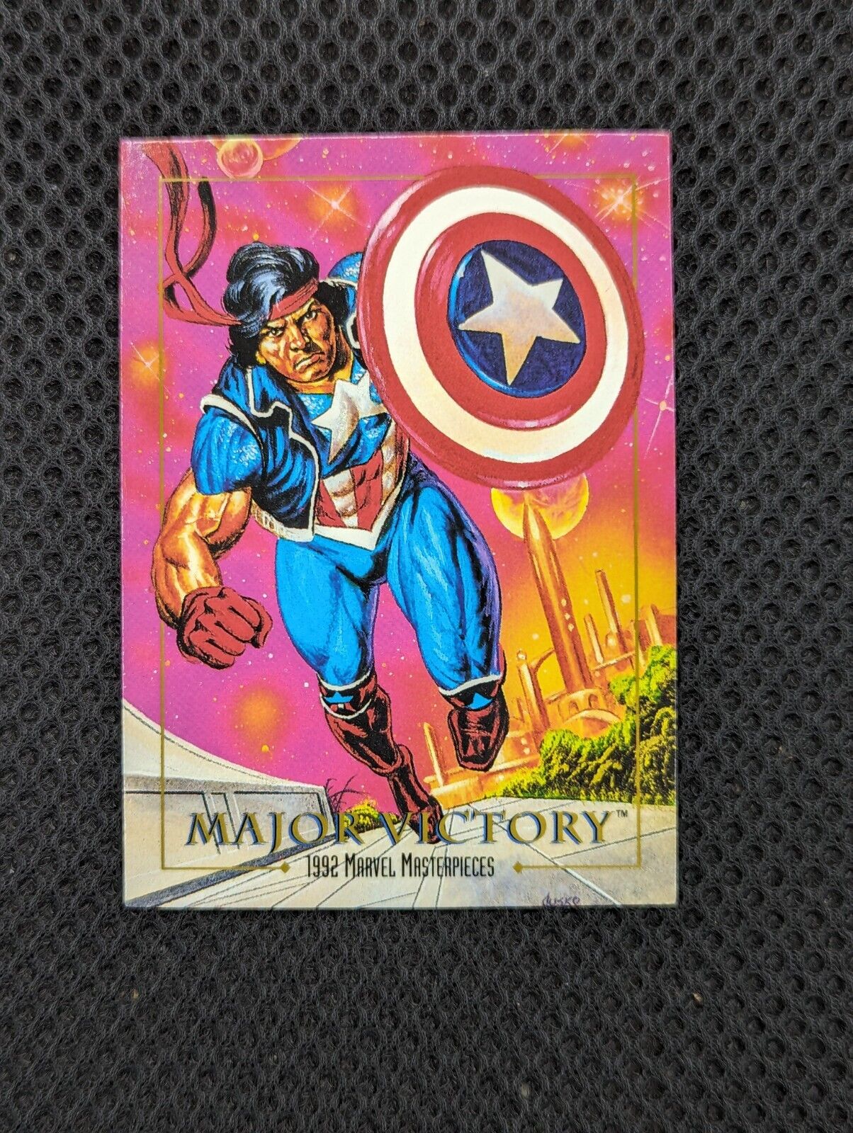 1992 Skybox Marvel Masterpieces MAJOR VICTORY #48 Captain America Joe Jusko art