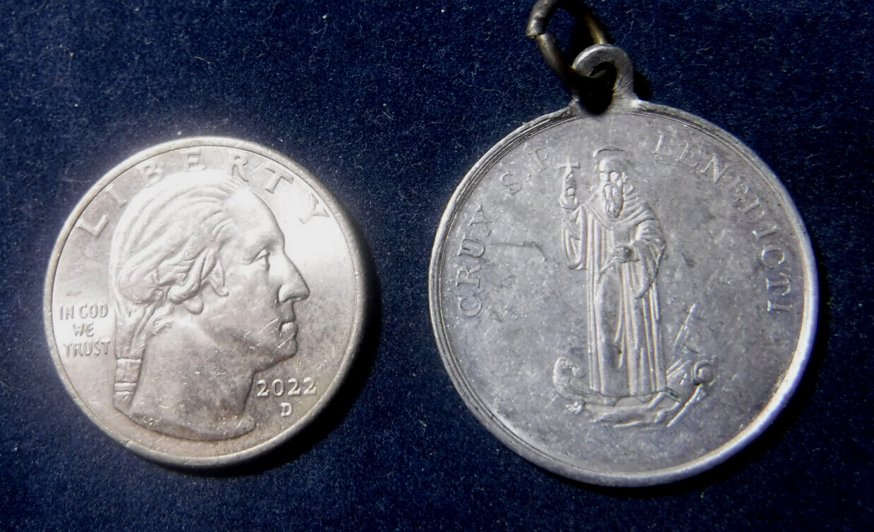 Large Vintage St Benedict Exorcism Medal