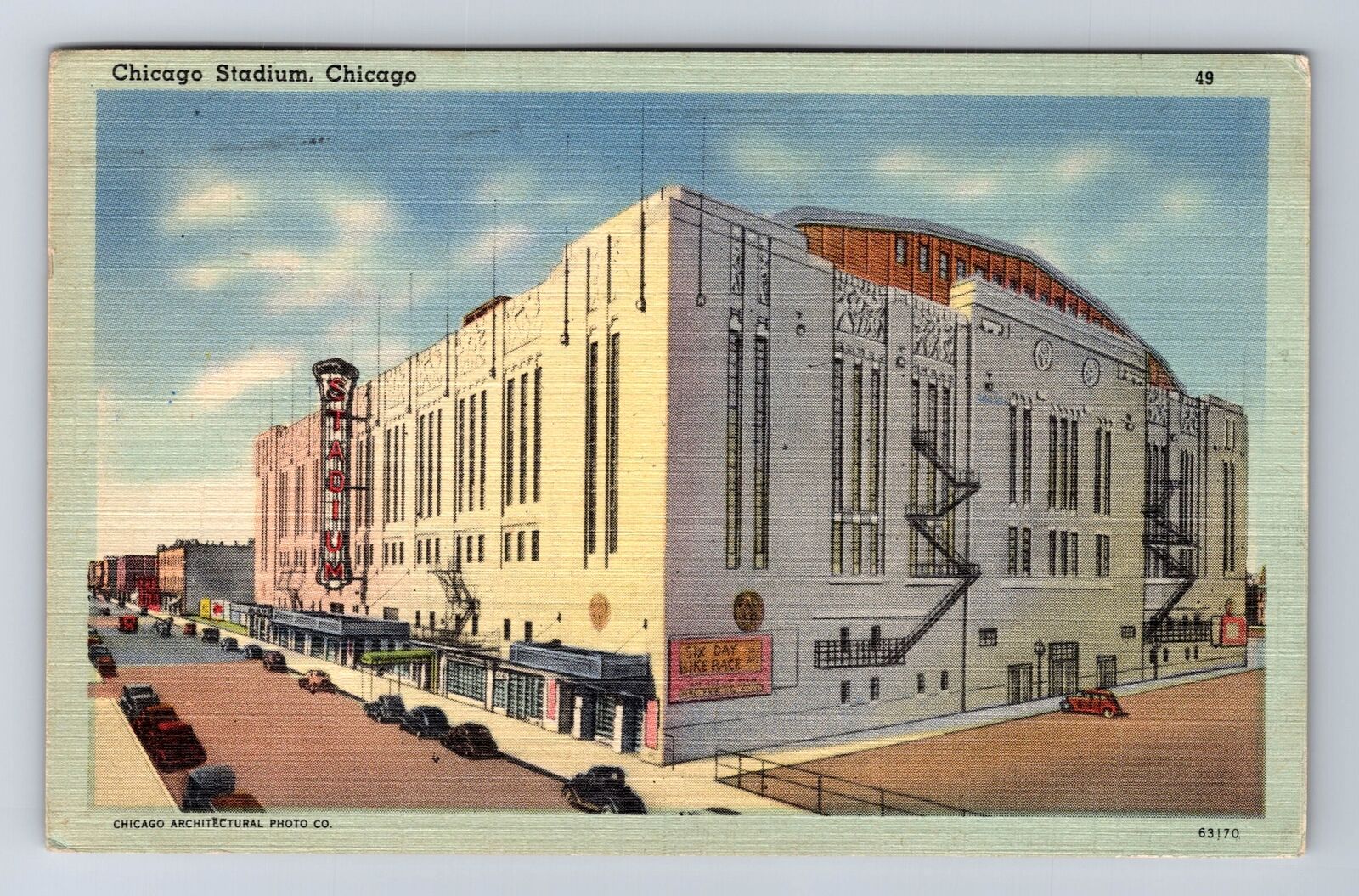 Chicago IL-Illinois, Chicago Stadium, Antique, Vintage c1946 Postcard