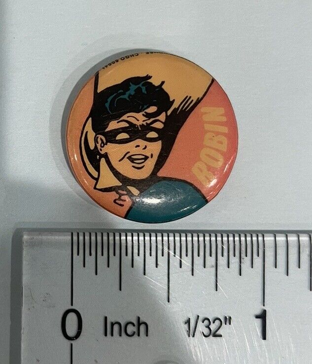 Vintage 1966 Robin Dick Grayson Pinback Button Pin Batman 60’s