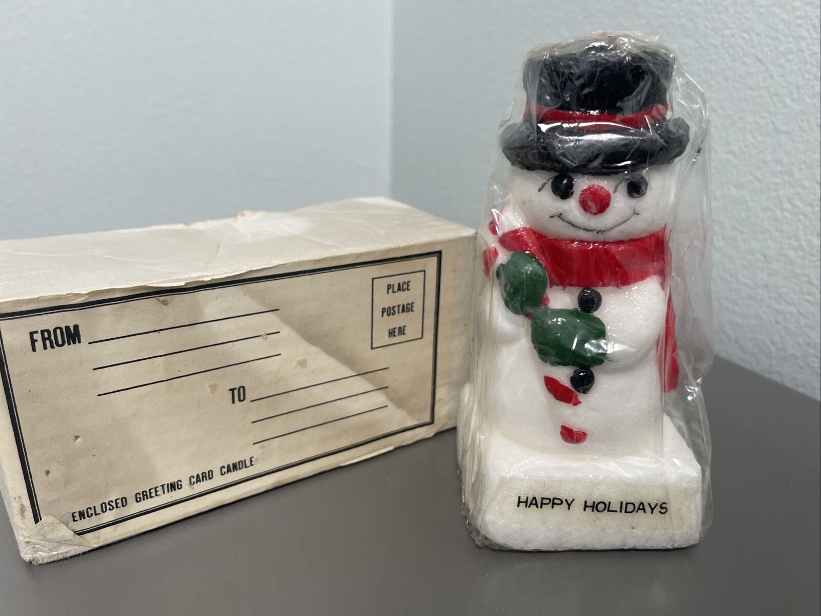 Vintage Snowman Candle Sealed, Original Box 1981 AMTREC ❤️New Old Stock