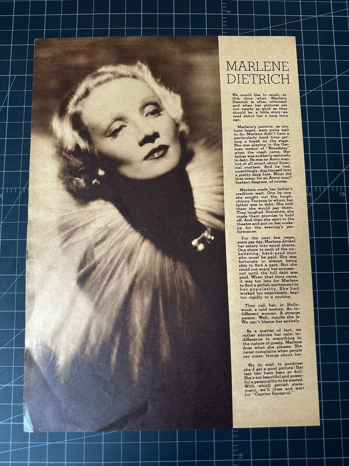 Vintage 1930s Marlene Dietrich Portrait