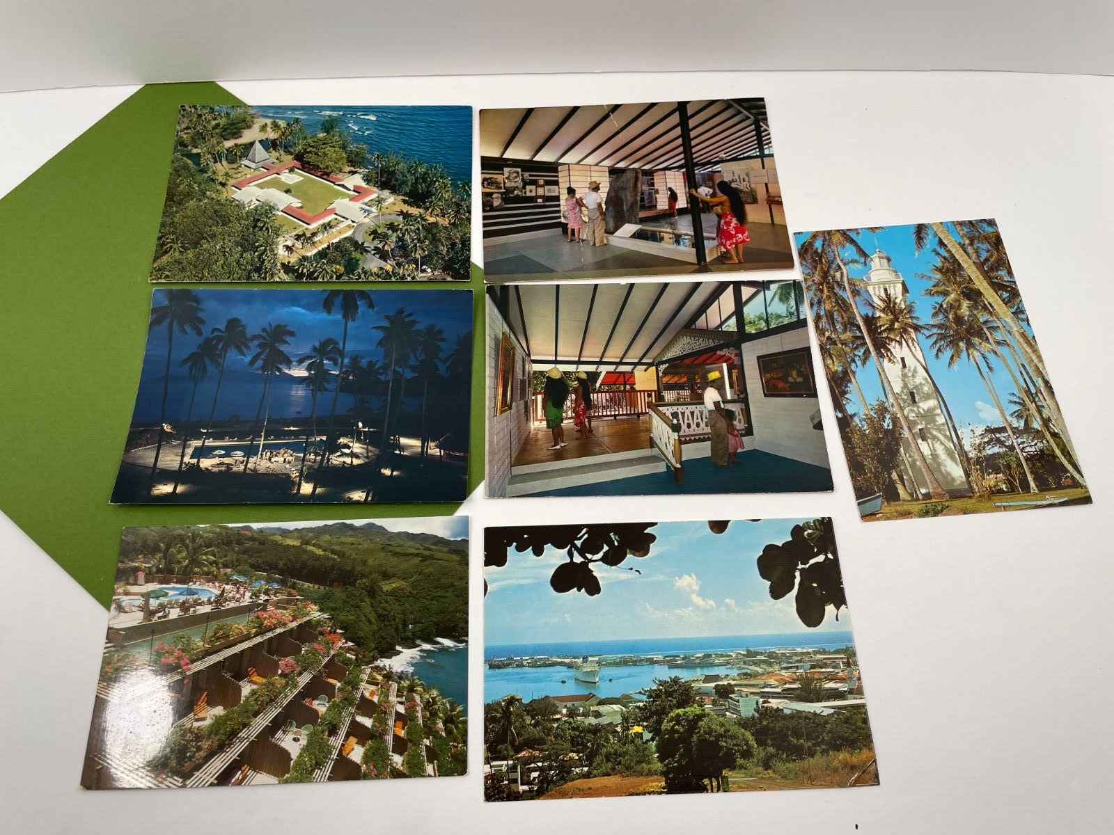7 Vintage Tahiti French Polynesia Postcard Travel Souvenir Hotel Lighthouse