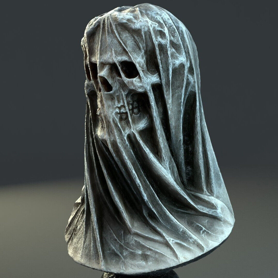 Veil Reaper Death Resin Skull Statue Model Action Figure Halloween Ornament Toy