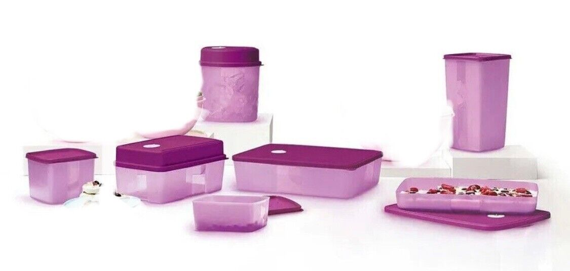 Tupperware Host Collection 7 Piece Freezer Set Purple RARE NEW