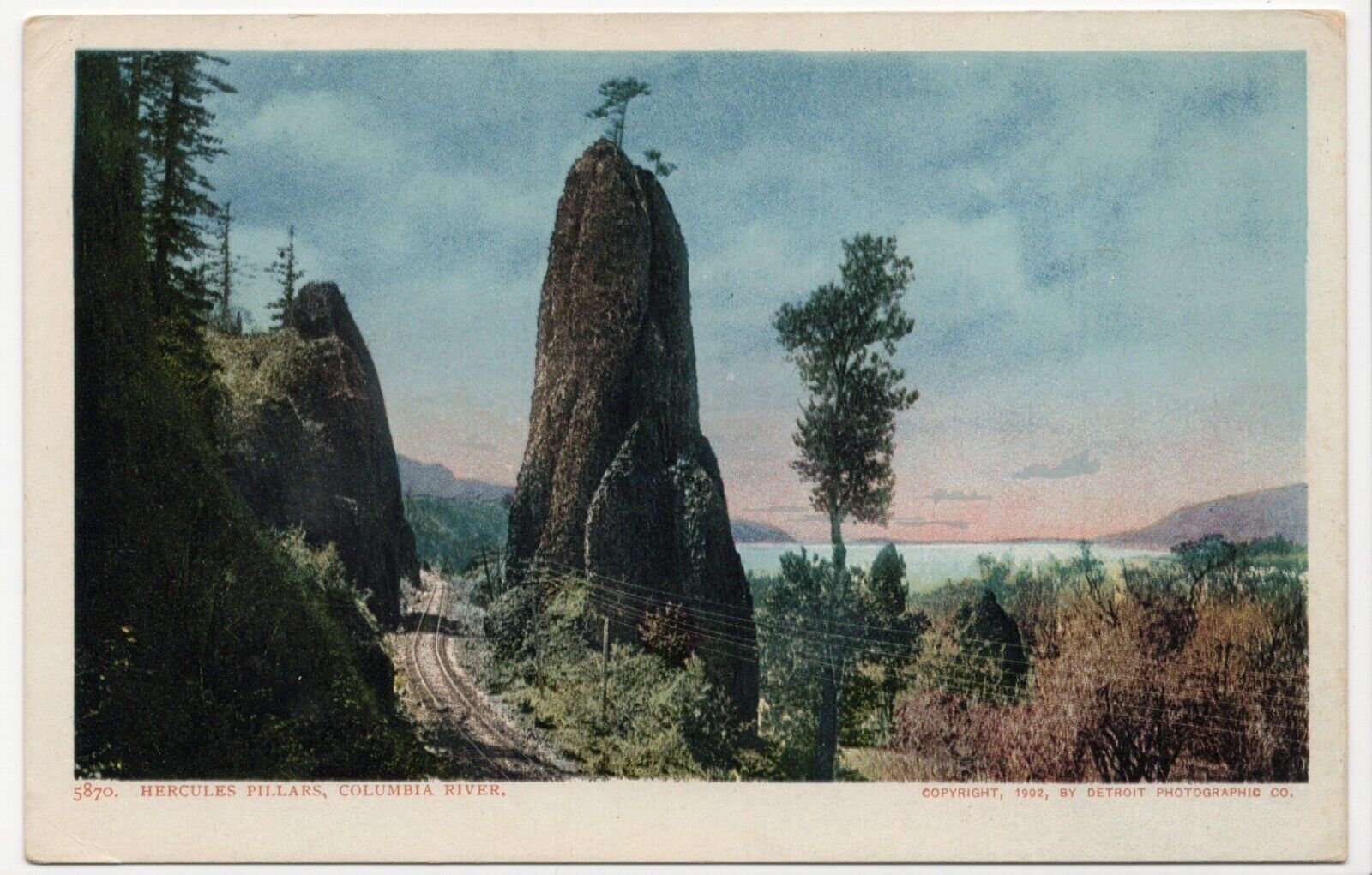 Hercules Pillars Columbia River Railway Visible Oregon OR Undivided Postcard