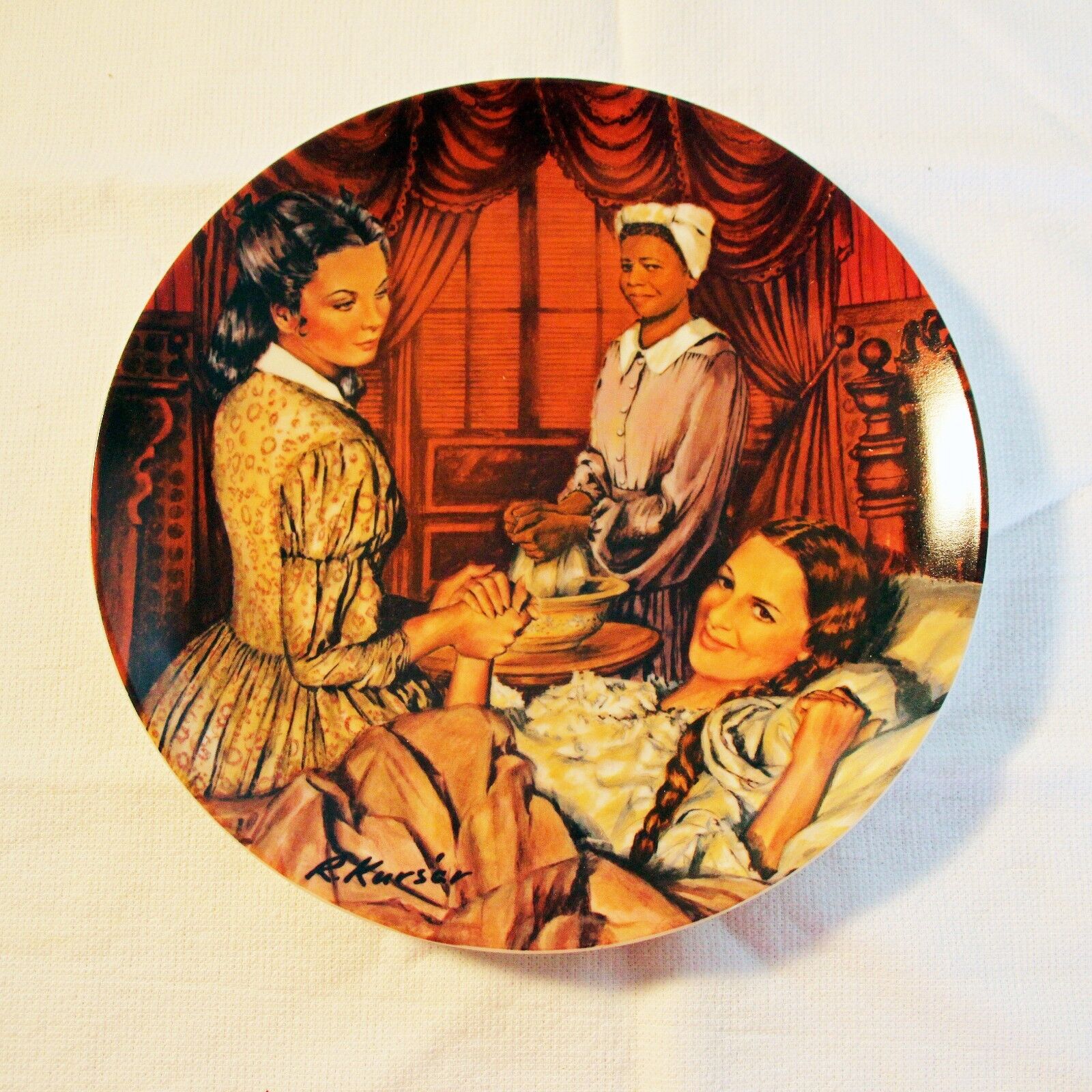 1983 Gone With the Wind Collector Plate ~ Melanie Gives Birth ~ Knowles w/COA