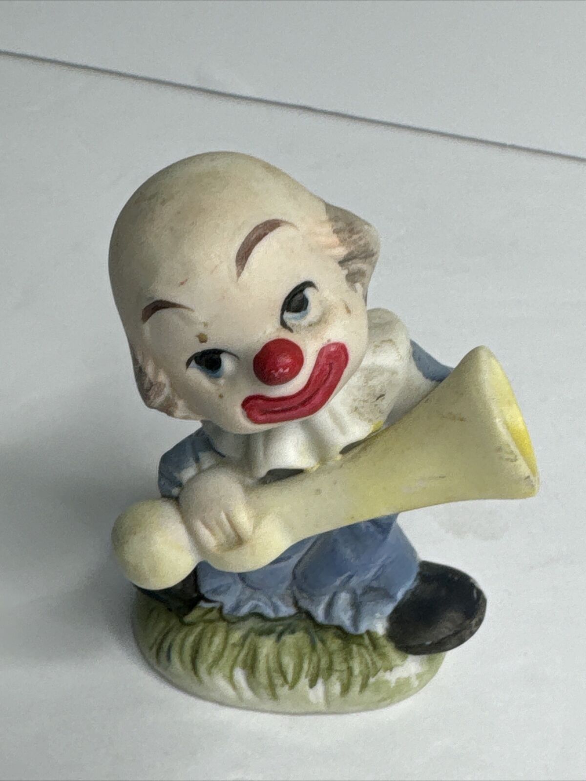 Vintage Enesco Circus Clown Figurine Clown With Horn 2.75\