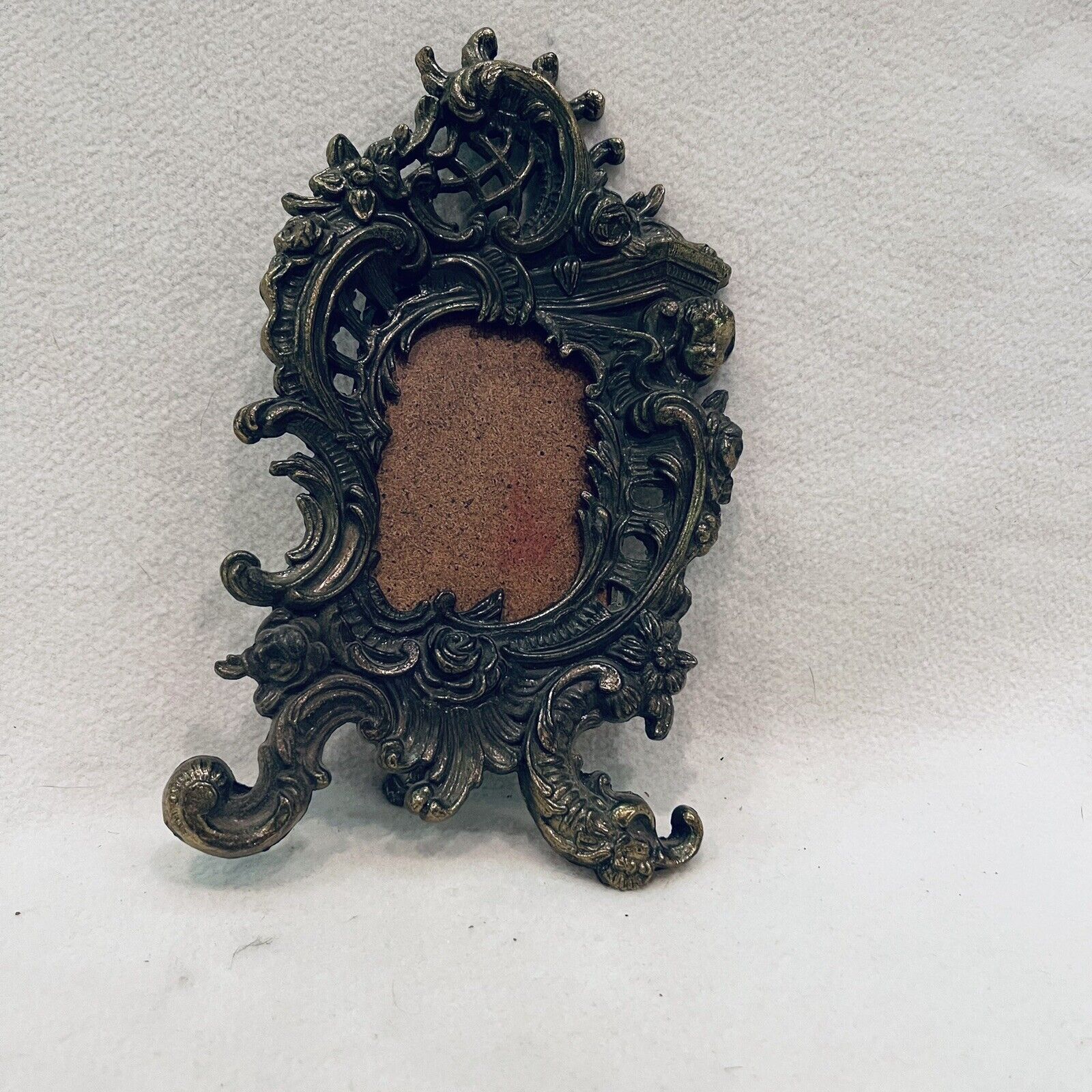 Italian Silver Gilt Antique Easel Picture Frame
