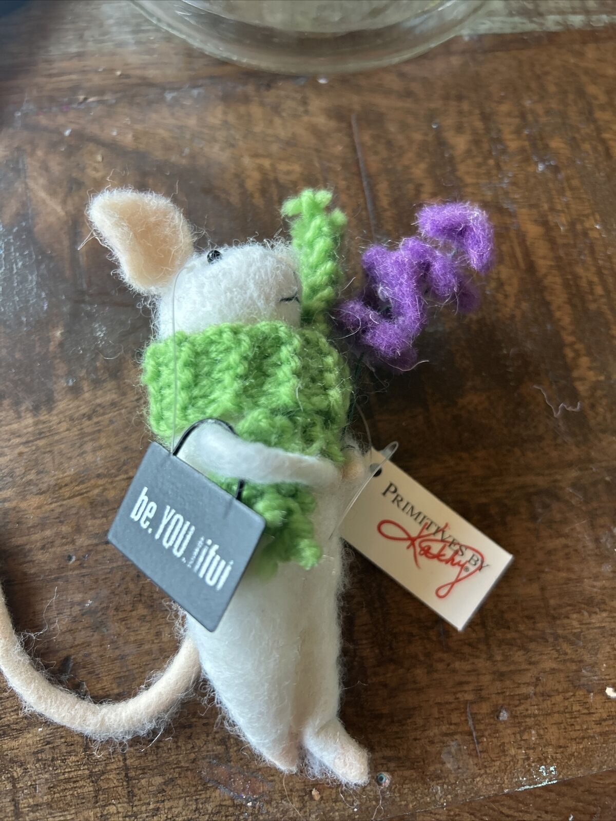 New 4-5” Needle Flyer Wool Critter Mouse Ornament Be.you.tofu Primitive By Kathy