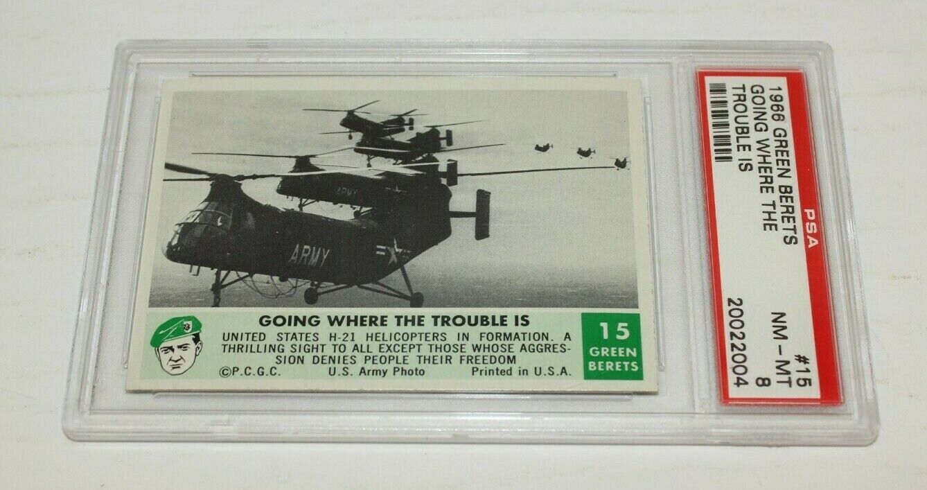1966 Philadelphia Green Berets #15 Going Where The Trouble Is PSA 8 HIGH GRADE