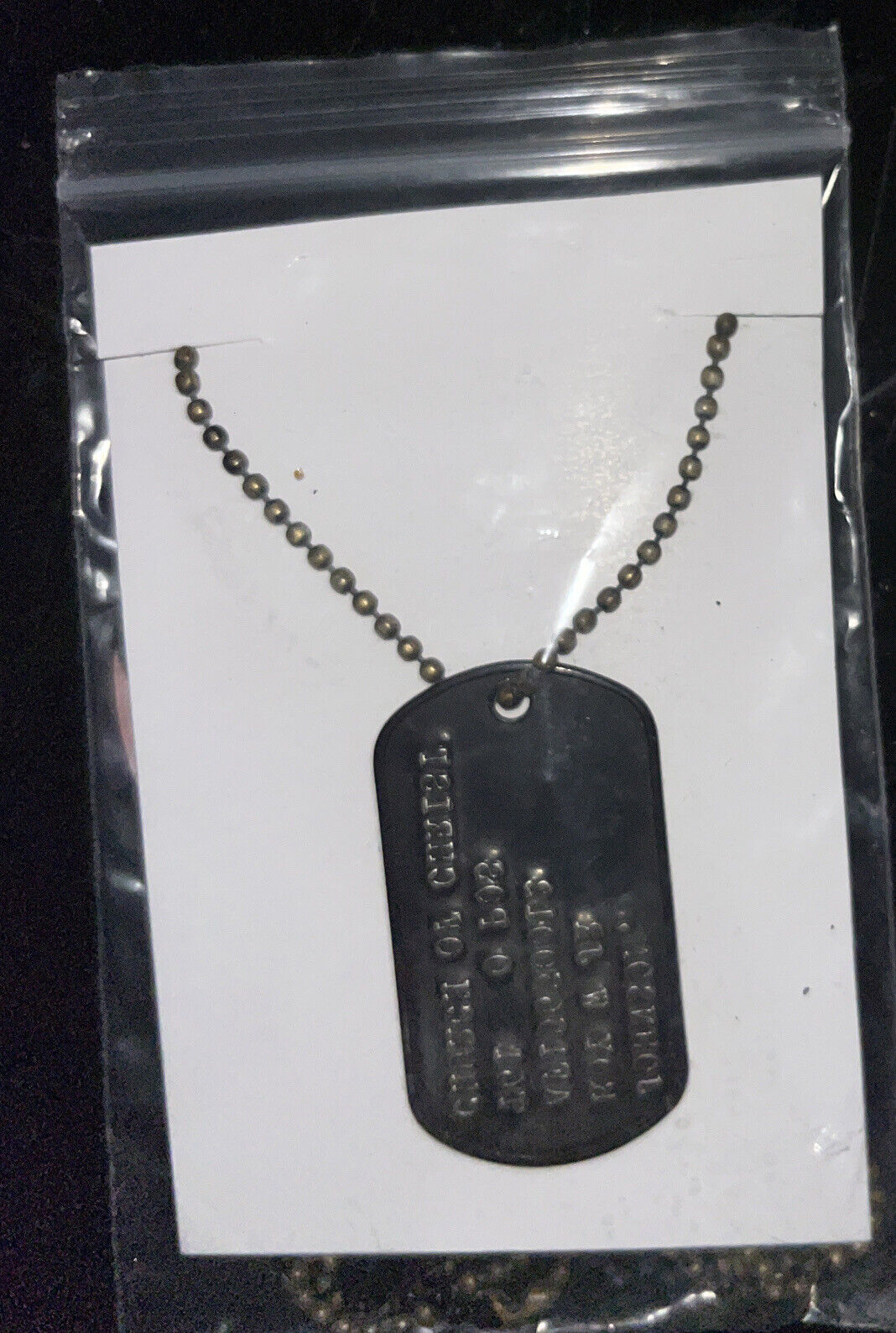 EMBOSSED STAMPED GENUINE MILITARY DOG TAGS, MADE ON MILITARY MACHINE