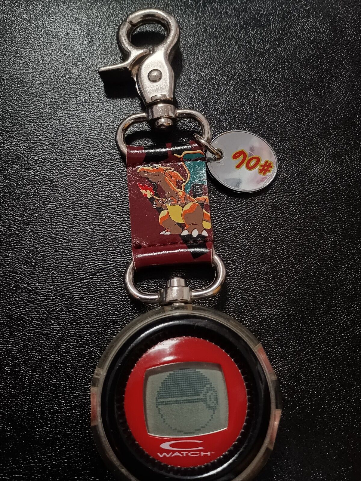 VERY RARE 1998 Pokémon C Watch Clip Charizard #6- Animated Pocket Watch - Works