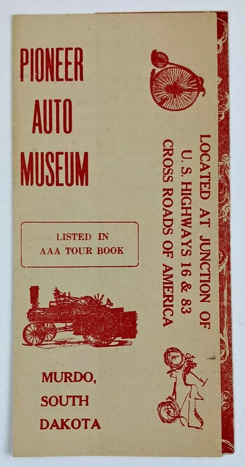 1960s Murdo South Dakota Pioneer Auto Museum Brochure Vintage Motorcycles 