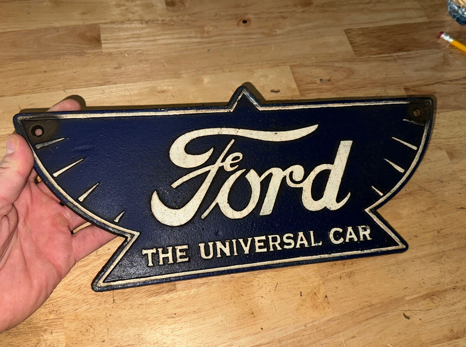 Henry Ford Plaque Sign Patina Hotrod Mustang F150 Auto Truck Cast Iron 3+ POUNDS