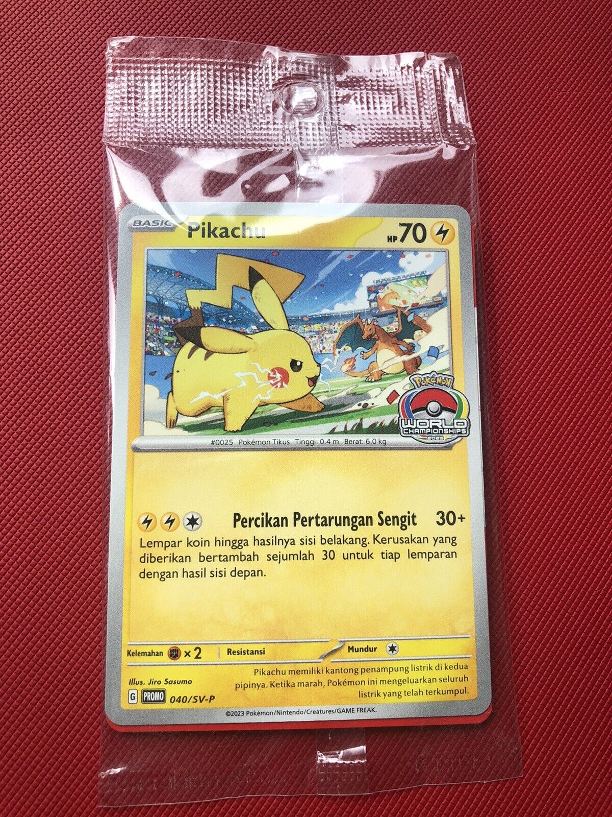 2023 Pokemon Indonesian Worlds Promo Pikachu Sealed 040/SV-P UK Seller