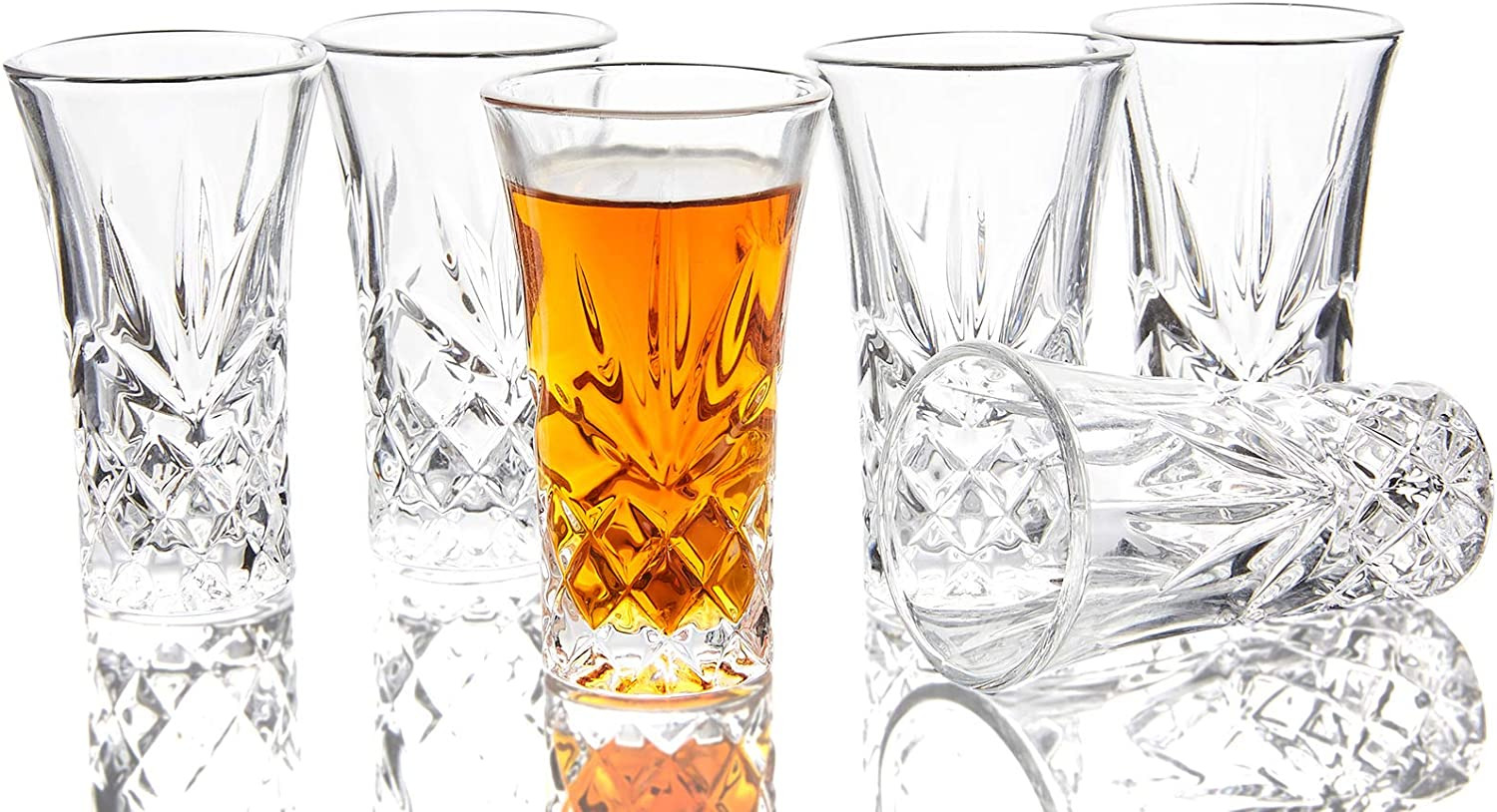 Tequila Glasses Heavy Base Shot Glass Cordial Glasses 2 OZ (Set of 6)