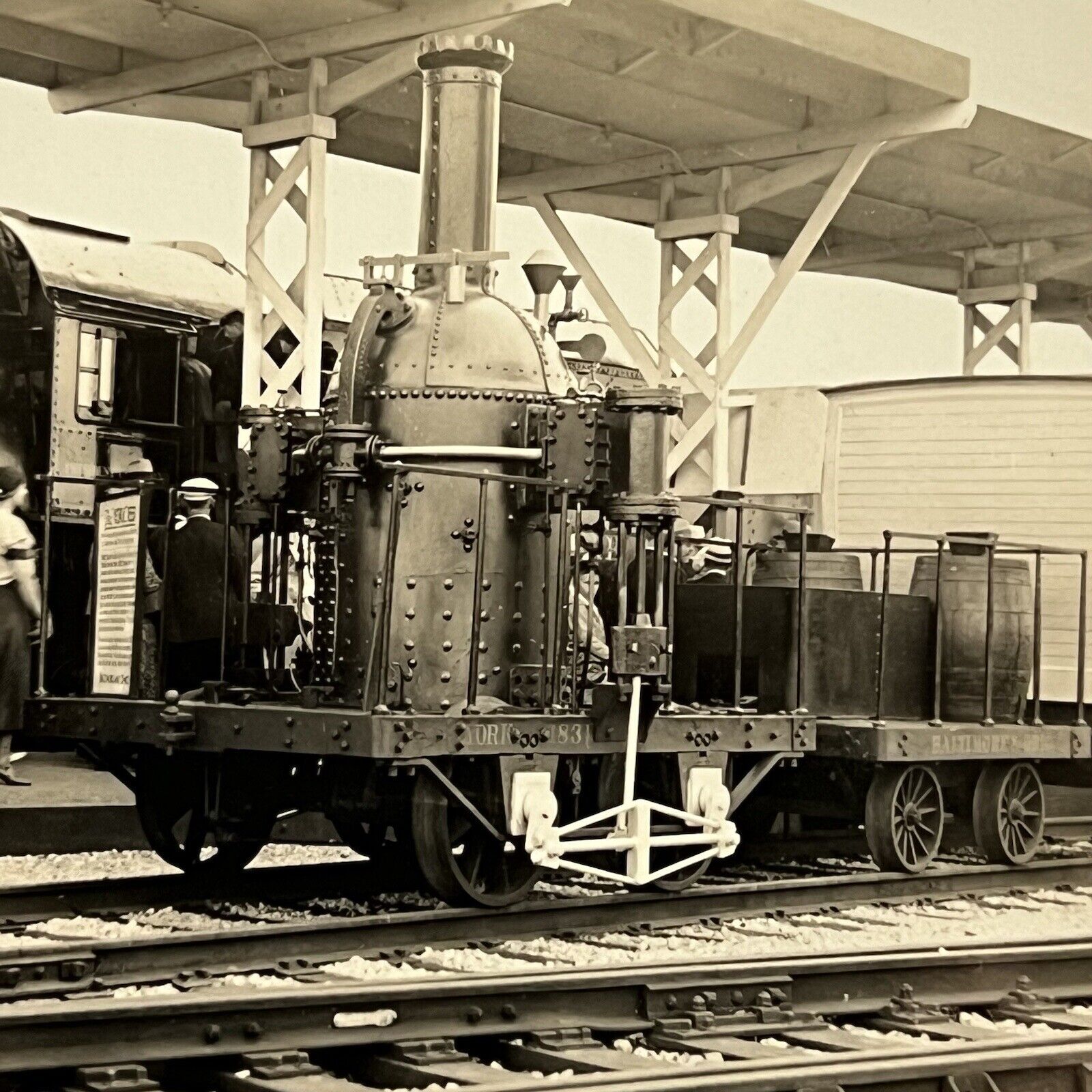 Vintage Snapshot Photograph Baltimore & Ohio York Early Railroad Train Display