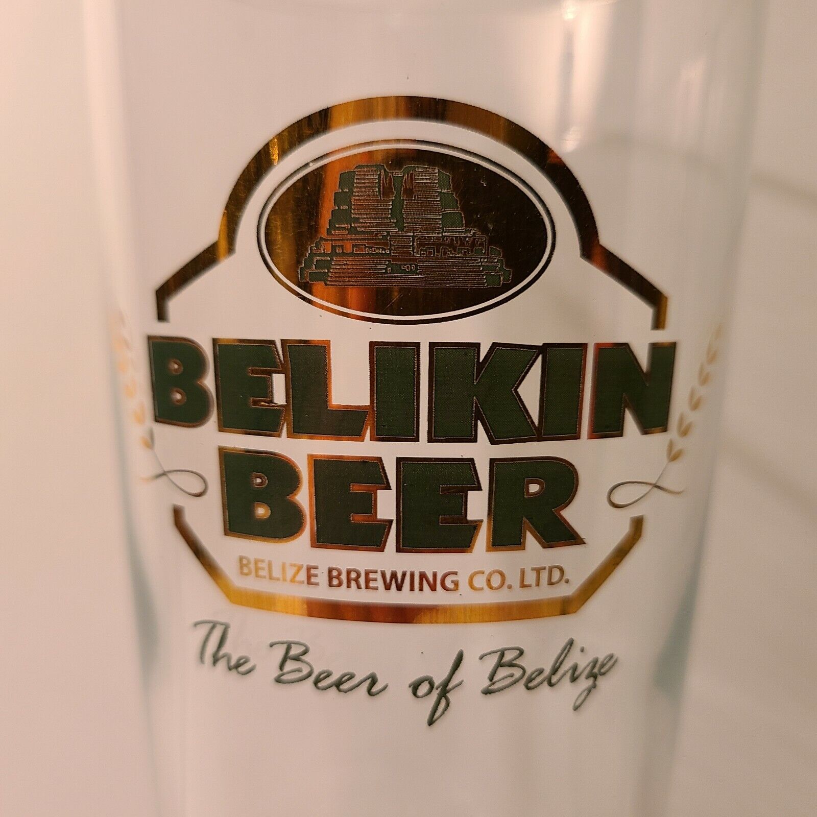 Belikin Beer, Belize Brewing Company,  The Beer of Balize: stemmed glasses wheat