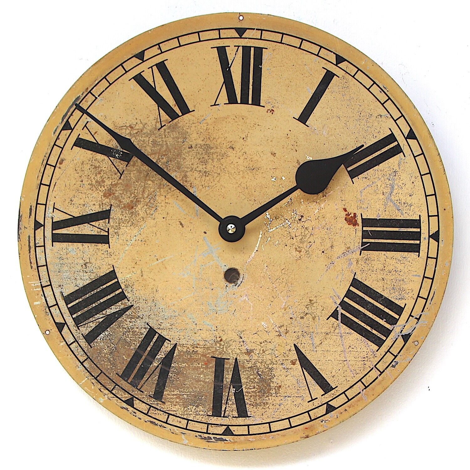 Original early 20th century railway/waiting room style vintage clock dial/face.