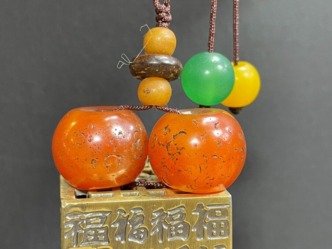 Tibetan Nepalese Himalayan Ancient agate Old Dzi Talisman  Eye Beads Amulet