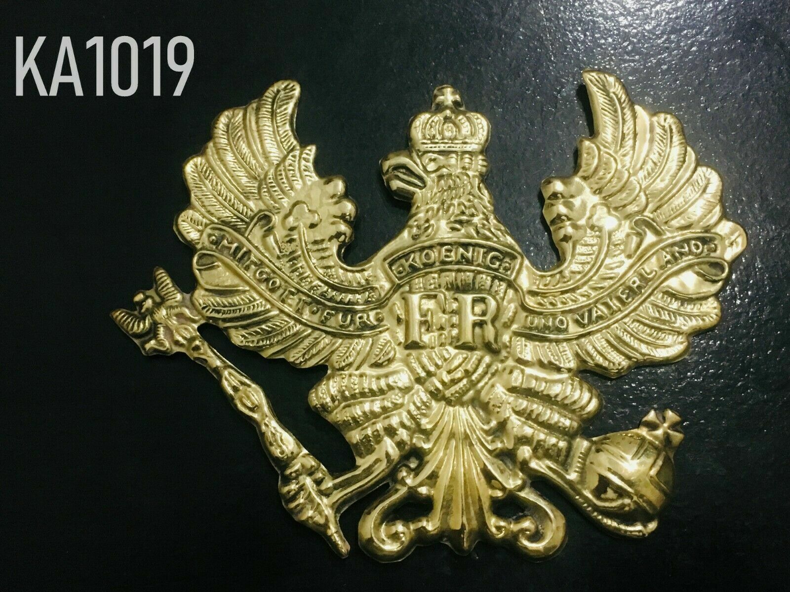 DGH® Napoleon Napoleonic 1806 6th eme French Shako Plate Pressed Brass SILVER H1