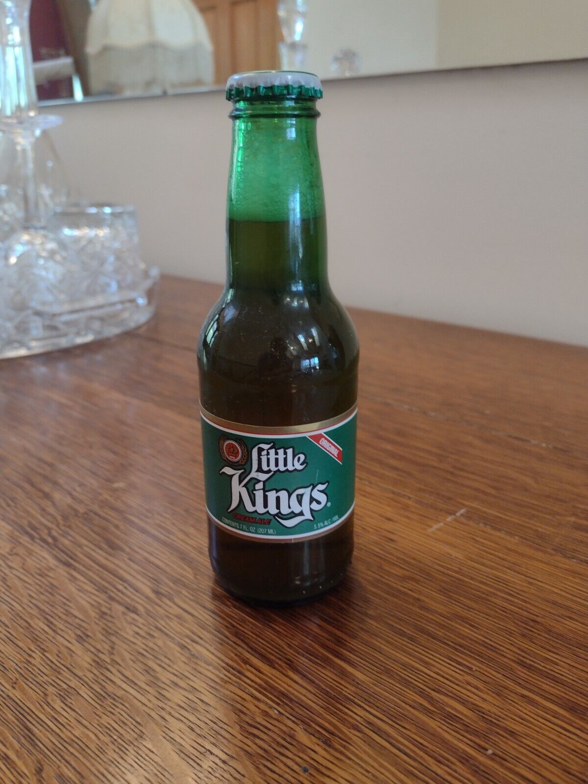 Vintage 7 oz Little Kings Cream Ale Green Glass Bottle w/ Cap Wilkes Barre, PA
