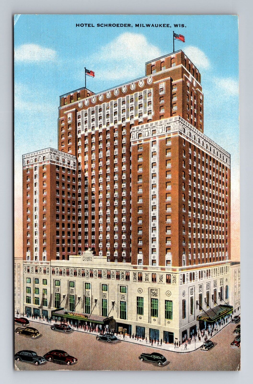 Milwaukee WI-Wisconsin, Hotel Schroeder, Advertising, Vintage c1948 Postcard