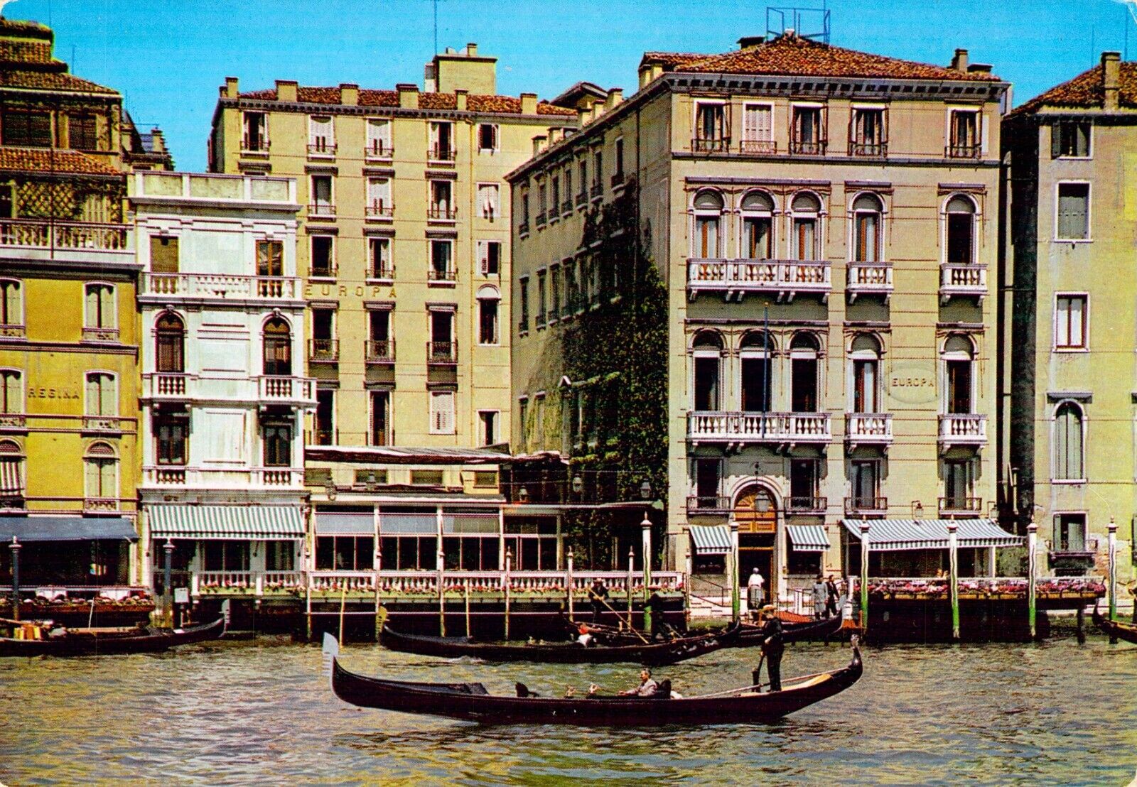 Grand Hotel, Europa sul Canal Grande, Venezia -Italy  Vtg UnpostedPostcard M18