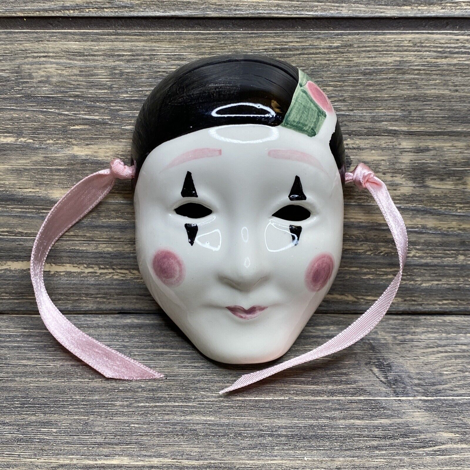 Vintage Crowning Touch Collection Ceramic Japanese Theatre Mask 3.5” 