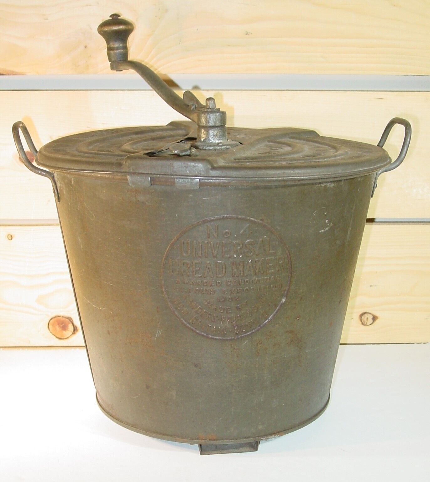 Antique Tin No. 4 Universal Bread Maker by Landers, Frary, & Clark Complete 1906