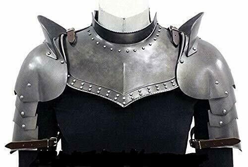 Medieval Pauldrons Shoulder Gorget Armor Knight Larp Reenactment Halloween