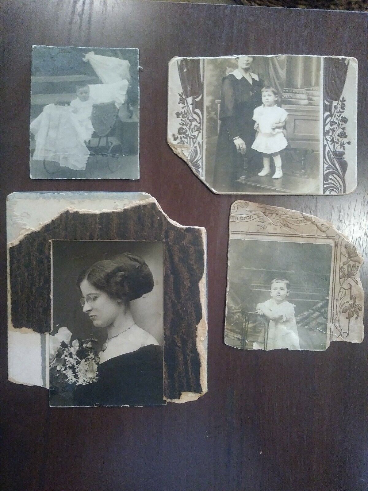 Vitage Antique Photographs Cardboard Lot Of 4