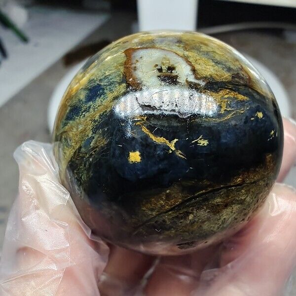 130g WOW Natural Rare Pietrsite Crystal ball Quartz Sphere Healing
